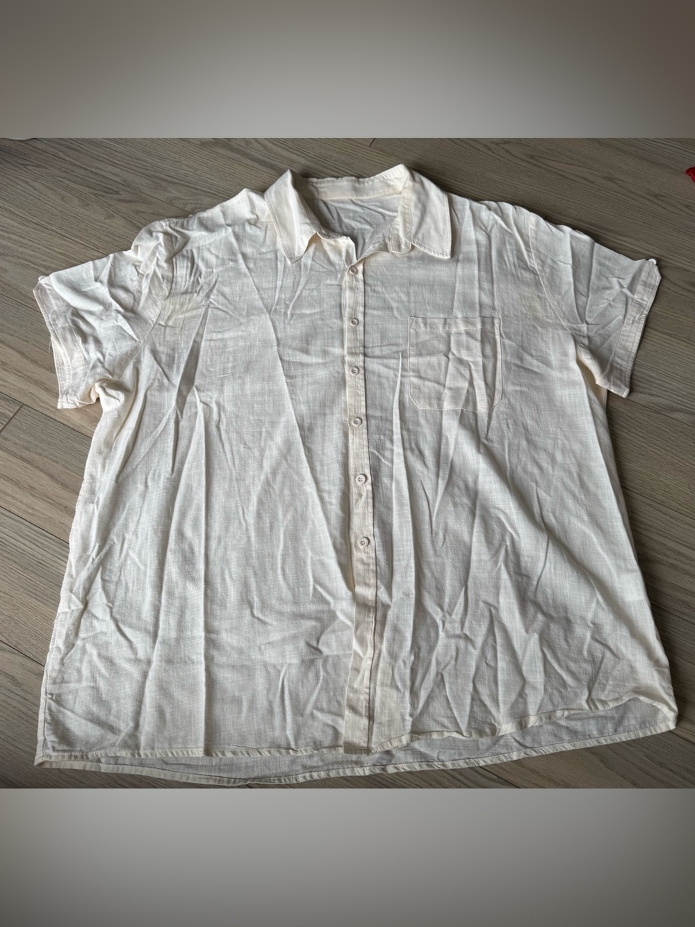 Men's Classic Casual Button-Up Shirt in Off-White